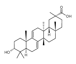 3&alpha;-hydroxymultiflora-7,9(11)-dien-29&alpha;-oic acid结构式
