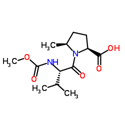 (2S,5S)-1-((S)-2-METHOXYCARBONYLAMINO)-3-METHYLBUTYRYL)-5-METHYLPYRROLIDINE-2-CARBOXYLIC ACID Structure