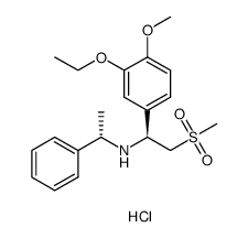 (1S,1'S)-[1-(3-ethoxy-4-methoxyphenyl)-2-methanesulfonyl]ethyl-N-(1'-phenylethyl)amine hydrochloride structure