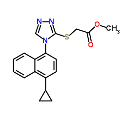 Methyl 2-[[4-(4-cyclopropylnaphthalen-1-yl)-4H-1,2,4-triazol-3-yl]thio]acetate Structure