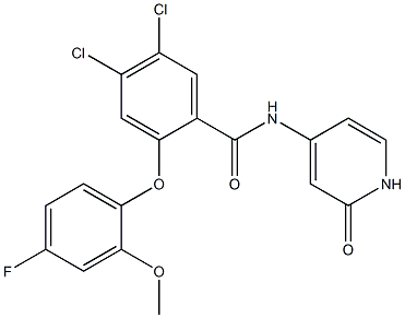 4,5-Dichloro-N-(1,2-dihydro-2-oxo-4-pyridinyl)-2-(4-fluoro-2-methoxyphenoxy)benzamide结构式