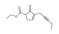 5-ethoxycarbonyl-2-(2'-pentynyl)cyclopent-2-en-1-one Structure