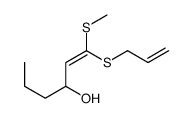 1-methylsulfanyl-1-prop-2-enylsulfanylhex-1-en-3-ol Structure