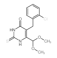 5-[(2-chlorophenyl)methyl]-6-(dimethoxymethyl)-2-sulfanylidene-1H-pyrimidin-4-one结构式