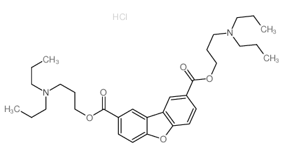 2,8-Dibenzofurandicarboxylicacid, 2,8-bis[3-(dipropylamino)propyl] ester, hydrochloride (1:2) Structure