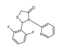 2-(2,6-difluorophenyl)-3-pyridin-2-yl-1,3-thiazolidin-4-one Structure