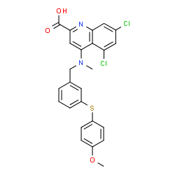 5,7-dichloro-4-((3-(4-Methoxyphenylthio)benzyl)(Methyl)amino)quinoline-2-carboxylic acid Structure