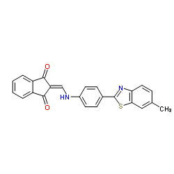 2-({[4-(6-Methyl-1,3-benzothiazol-2-yl)phenyl]amino}methylene)-1H-indene-1,3(2H)-dione Structure