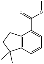 2,3-Dihydro-1,1-dimethyl-1H-indene-4-carboxylic acid methyl ester结构式