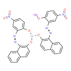 sodium [1-[(2-hydroxy-4-nitrophenyl)azo]-2-naphtholato(2-)][1-[(2-hydroxy-5-nitrophenyl)azo]-2-naphtholato(2-)]chromate(1-) Structure