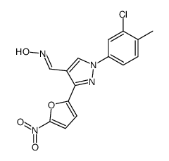 1-(3-chloro-4-methyl-phenyl)-3-(5-nitro-furan-2-yl)-1H-pyrazole-4-carbaldehyde oxime结构式