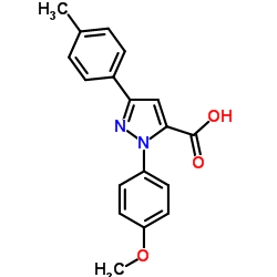 1-(4-METHOXYPHENYL)-3-P-TOLYL-1H-PYRAZOLE-5-CARBOXYLIC ACID结构式