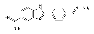 2-(4-methanehydrazonoylphenyl)-1H-indole-5-carboximidamide结构式