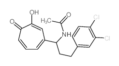 N-[3-(3,4-dichlorophenyl)-1-(4-hydroxy-3-oxo-1-cyclohepta-1,4,6-trienyl)propyl]acetamide structure