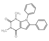 2,4-dimethyl-8,9-diphenyl-2,4,9-triazabicyclo[4.3.0]nona-7,10-diene-3,5-dione structure