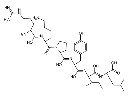 (2S)-2-[[(2S,3S)-2-[[(2S)-2-[[(2S)-1-[(2S)-6-amino-2-[[(2S)-2-amino-5-(diaminomethylideneamino)pentanoyl]amino]hexanoyl]pyrrolidine-2-carbonyl]amino]-3-(4-hydroxyphenyl)propanoyl]amino]-3-methylpentanoyl]amino]-4-methylpentanoic acid Structure