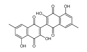 3,3',5,5'-Tetrahydroxy-7,7'-dimethyl-2,2'-bi-1,4-naphthochinon结构式