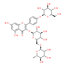 Kaempferol 3-rutinoside 4′-glucoside structure