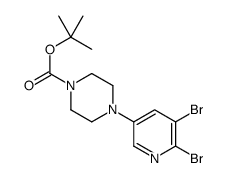 2-Methyl-2-propanyl 4-(5,6-dibromo-3-pyridinyl)-1-piperazinecarbo xylate Structure