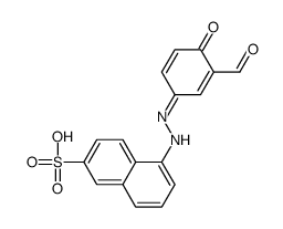 5-[2-(3-formyl-4-oxocyclohexa-2,5-dien-1-ylidene)hydrazinyl]naphthalene-2-sulfonic acid Structure