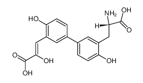 (Z)-3-[3'-((S)-2-Amino-2-carboxy-ethyl)-4,4'-dihydroxy-biphenyl-3-yl]-2-hydroxy-acrylic acid Structure