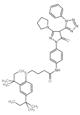 1-[4-[4-(2,4-DI-TERT-PENTYLPHENOXY)-BUTYRAMIDO]-PHENYL]3-PYRROLIDINO-4-(1-PHENYL-TETRAZOL-5-YL)-THIO-PYRAZOLIN-5-ONE picture