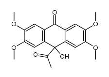 10-acetyl-10-hydroxy-2,3,6,7-tetramethoxy-anthrone Structure