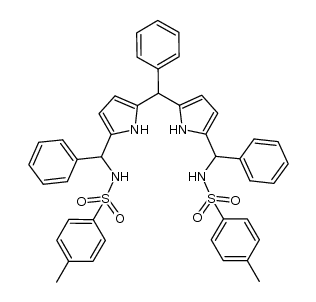 N,N'-(5,5'-(phenylmethylene)bis(1H-pyrrole-5,2-diyl)bis(phenylmethylene))bis(4-methylbenzenesulfonamide)结构式