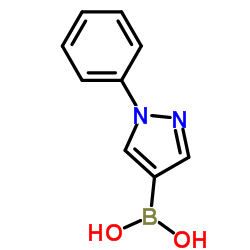 (1-Phenyl-1H-pyrazol-4-yl)boronic acid structure