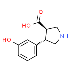 (3R,4S)-4-(3-Hydroxyphenyl)-3-pyrrolidinecarboxylic acid Structure