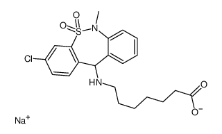 (-)-Tianeptine Monosodium Salt Structure