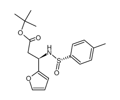 (3R)-3-furan-2-yl-3-(toluene-4-sulfinylamino)-propionic acid tert-butyl ester Structure