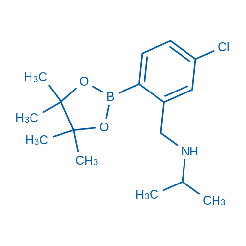 N-(5-Chloro-2-(4,4,5,5-tetramethyl-1,3,2-dioxaborolan-2-yl)benzyl)propan-2-amine structure