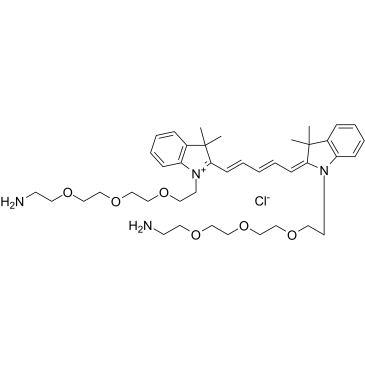 Bis-(N,N’-amine-PEG3)-Cy5 structure