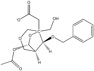 (1R,5R,7S,8S)-7-(乙酰氧基)-8-(苯基甲氧基)-3,6-二氧杂双环[3.2.1]辛烷-5-甲醇 5-乙酸酯结构式