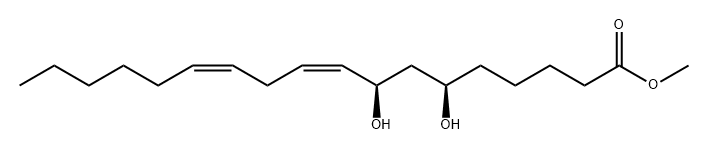 9,12-Octadecadienoic acid, 6,8-dihydroxy-, methyl ester, (6R,8R,9Z,12Z)-结构式