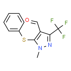 1-Methyl-5-(phenylsulfanyl)-3-(trifluoromethyl)-1H-pyrazole-4-carbaldehyde Structure