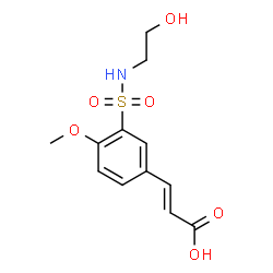 (E)-3-(3-(N-(2-hydroxyethyl)sulfamoyl)-4-methoxyphenyl)acrylic acid结构式