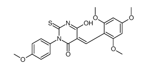 (5Z)-1-(4-methoxyphenyl)-2-sulfanylidene-5-[(2,4,6-trimethoxyphenyl)methylidene]-1,3-diazinane-4,6-dione结构式