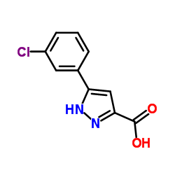 5-(3-氯苯基)-1H-吡唑-3-羧酸结构式