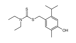 Diethyl-dithiocarbamic acid 4-hydroxy-2-isopropyl-5-methyl-benzyl ester Structure