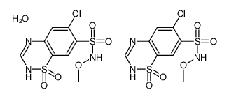 6-chloro-N-methoxy-1,1-dioxo-4H-1λ6,2,4-benzothiadiazine-7-sulfonamide,hydrate结构式