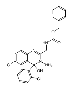 3-amino-2-[[(benzyloxycarbonyl)amino]methyl]-6-chloro-4-(2-chlorophenyl)-3,4-dihydro-4-hydroxyquinazoline Structure