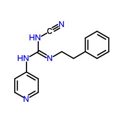 2-Cyano-1-α-phenethyl-3-(4-pyridyl)guanidine结构式