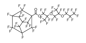 1,1,2,3,3,3-hexafluoro-2-(1,1,2,3,3,3-hexafluoro-2-(perfluoropropoxy)propoxy)propyl 2,2,3,4,4,5,6,6,7,8,8,9,9,10,10-pentadecafluoroadamantane-1-carboxylate structure