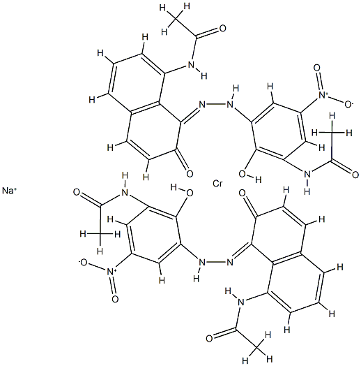 sodium bis[N-[3-[[8-acetamido-2-hydroxy-1-naphthyl]azo]-2-hydroxy-5-nitrophenyl]acetamidato(2-)]chromate(1-) Structure