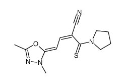 1-[2-cyano-4-(3,5-dimethyl-1,3,4-oxadiazol-2(3H)-ylidene)-1-thioxobut-2-enyl]pyrrolidine picture