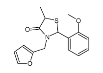 3-(furan-2-ylmethyl)-2-(2-methoxyphenyl)-5-methyl-1,3-thiazolidin-4-one结构式