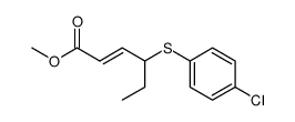 methyl (E)-4-((4-chlorophenyl)thio)hex-2-enoate结构式