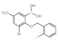 3-溴-2-(2’-氟苄氧基)-5-甲基苯基硼酸结构式